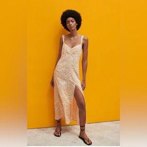Zara animal print slit dress